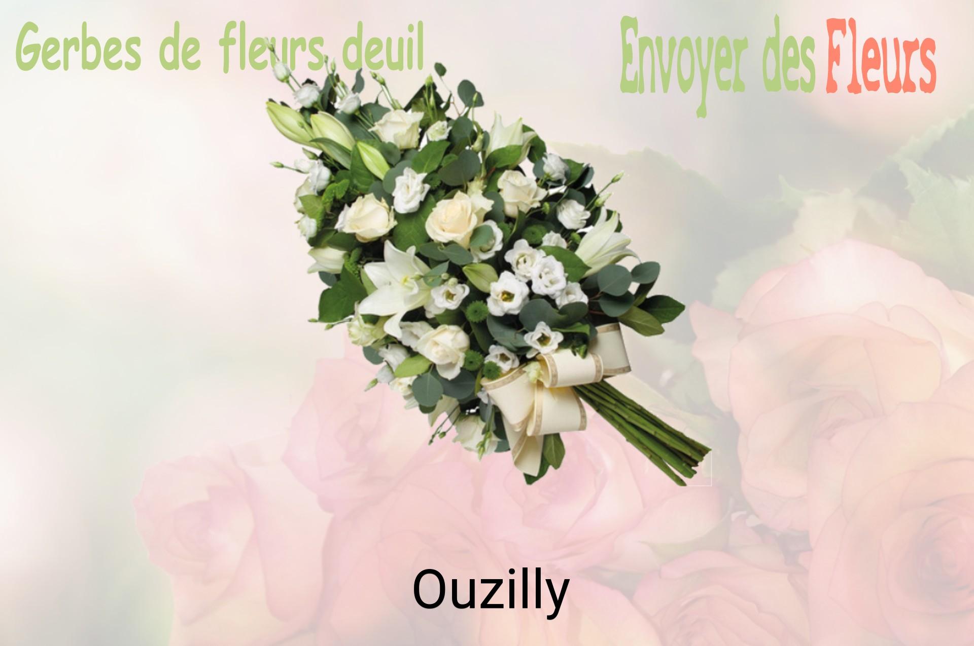 Gerbe de fleurs de deuil livrée à Ouzilly